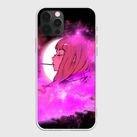 Чехол для iPhone 12 Pro Max с принтом Аниме Девушка | Розовый Космос в городе Новоалтайск, Силикон |  | Тематика изображения на принте: anime | cloud | girl | japan | moon sky | pink | senpai | space | аниме | анимэ | девочка | девушка | космос | краска | кровь | луна | мульт | самурай | символ | тян | япония