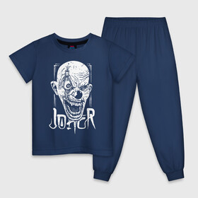 Детская пижама хлопок с принтом Jolly Clown в городе Новоалтайск, 100% хлопок |  брюки и футболка прямого кроя, без карманов, на брюках мягкая резинка на поясе и по низу штанин
 | eye | face | halloween | horror | hype | jaw | joker | nose | teeth | глаз | джокер | зубы | лицо | нос | пасть | хайп | хэллоуин