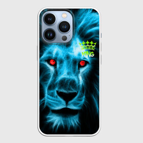 Чехол для iPhone 13 Pro с принтом ЛЕВ ЦАРЬ ЗВЕРЕЙ в городе Новоалтайск,  |  | зверь | король | лев | неон | спокойствие | хищник | шерсть