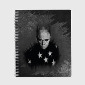 Тетрадь с принтом Keith Charles Flint | Кит Флинт (Z) в городе Новоалтайск, 100% бумага | 48 листов, плотность листов — 60 г/м2, плотность картонной обложки — 250 г/м2. Листы скреплены сбоку удобной пружинной спиралью. Уголки страниц и обложки скругленные. Цвет линий — светло-серый
 | Тематика изображения на принте: keith charles flint | prodigy | the prodigy | альтернативный дэнс | бигбит | брейкбит | кит флинт | лиам хоулетт | продиги | продиджи | продиди | техно | электроник рок | электропанк