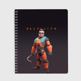 Тетрадь с принтом FREEMAN | ФРИМАН | HALF LIFE (Z) в городе Новоалтайск, 100% бумага | 48 листов, плотность листов — 60 г/м2, плотность картонной обложки — 250 г/м2. Листы скреплены сбоку удобной пружинной спиралью. Уголки страниц и обложки скругленные. Цвет линий — светло-серый
 | aperture laboratories | black mesa | gordon freeman | half life | half life 3 | valve | блэк меса | вэлв | гордон фриман | халф лайф
