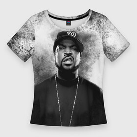 Женская футболка 3D Slim с принтом Ice Cube  Айс Куб (Z) в городе Новоалтайск,  |  | ice cube | oshea jackson | rap | айс куб | айс кьюб | реп | репер | рэпер | хип хоп
