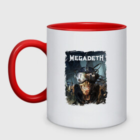 Кружка двухцветная с принтом Megadeth | Poster (Z) в городе Новоалтайск, керамика | объем — 330 мл, диаметр — 80 мм. Цветная ручка и кайма сверху, в некоторых цветах — вся внутренняя часть | dave mustaine | megadeth | music | rock | дирк вербурен | дэвид эллефсон | дэйв мастейн | кико лоурейро | мегадеф | мегадэф | музыка | рок | трэш метал | хард рок | хеви метал