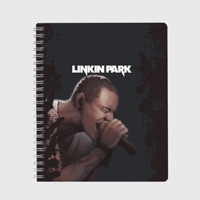 Тетрадь с принтом LINKIN PARK | ЛИНКИН ПАРК (Z) в городе Новоалтайск, 100% бумага | 48 листов, плотность листов — 60 г/м2, плотность картонной обложки — 250 г/м2. Листы скреплены сбоку удобной пружинной спиралью. Уголки страниц и обложки скругленные. Цвет линий — светло-серый
 | Тематика изображения на принте: chester | chester bennington | linkin park | mike shinoda | альтернативный метал | альтернативный рок | линкин парк | ню метал | поп музыка | поп рок | рэп метал | рэп рок | честер | электроник рок
