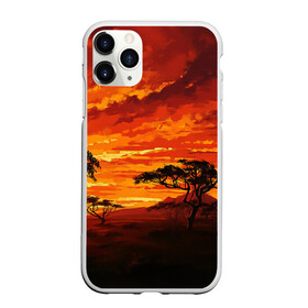 Чехол для iPhone 11 Pro матовый с принтом АФРИКАНСКАЯ САВАННА в городе Новоалтайск, Силикон |  | африка | деревья | живопись | закат | засуха | искуство | облака | пейзаж | пустыня | рисунок | саванна