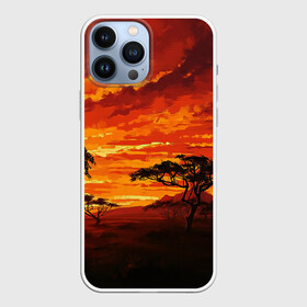 Чехол для iPhone 13 Pro Max с принтом АФРИКАНСКАЯ САВАННА в городе Новоалтайск,  |  | Тематика изображения на принте: африка | деревья | живопись | закат | засуха | искуство | облака | пейзаж | пустыня | рисунок | саванна