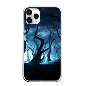 Чехол для iPhone 11 Pro матовый с принтом ДРЕМУЧИЙ ЛЕС в городе Новоалтайск, Силикон |  | деревья | лес | луна | ночь | облака