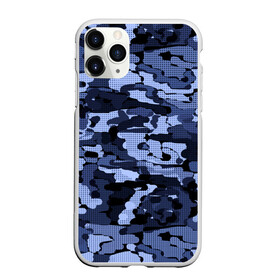 Чехол для iPhone 11 Pro матовый с принтом Синий камуфляж в клетку  в городе Новоалтайск, Силикон |  | Тематика изображения на принте: для мальчиков | камуфляж | клетка | клетчатый узор | мужской | популярный | синий | современный | спортивный