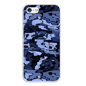 Чехол для iPhone 5/5S матовый с принтом Синий камуфляж в клетку  в городе Новоалтайск, Силикон | Область печати: задняя сторона чехла, без боковых панелей | Тематика изображения на принте: для мальчиков | камуфляж | клетка | клетчатый узор | мужской | популярный | синий | современный | спортивный