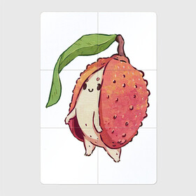 Магнитный плакат 2Х3 с принтом Личи в городе Новоалтайск, Полимерный материал с магнитным слоем | 6 деталей размером 9*9 см | арт | личи | мило | милота | рисунок | свежие фрукты | свежий продукт | свежий фрукт | фрукт | фрукты