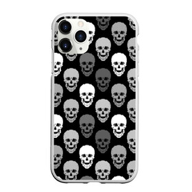 Чехол для iPhone 11 Pro матовый с принтом Черно-белый готический  в городе Новоалтайск, Силикон |  | Тематика изображения на принте: абстрактный | готический узор | модный | серый | современный | черепа | черно белый | черный фон