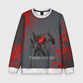 Детский свитшот 3D с принтом Darksiders | Гнев Войны (Z) в городе Новоалтайск, 100% полиэстер | свободная посадка, прямой крой, мягкая тканевая резинка на рукавах и понизу свитшота | Тематика изображения на принте: azrael | darksiders | darksiders 2 | darksiders 3 | griever | silitha | tiamat | ulthane | vulgrim | wrath of war | всадник апокалипсиса | гнев войны | обугленный совет | руина | ультэйн | чёрный молот
