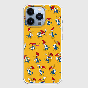 Чехол для iPhone 13 Pro с принтом Такой разный Дятел Вуди в городе Новоалтайск,  |  | Тематика изображения на принте: animals | cartoon | character | head | laughter | pattern | woody woodpecker | дятел вуди | животные | мультики | паттерн | персонаж | смех | узор