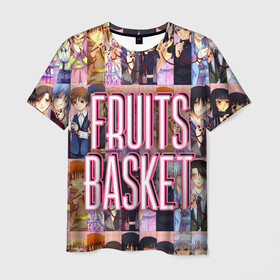 Мужская футболка 3D с принтом FRUITS BASKET / ВСЕ ГЕРОИ в городе Новоалтайск, 100% полиэфир | прямой крой, круглый вырез горловины, длина до линии бедер | anime | fruits basket | акито сома | аниме | ариса уотани | аямэ сома | кагура сома | кё сома | киса сома | корзинка фруктов | момидзи сома | оками сома. | рицу сома | саки ханадзима | сигурэ сома | тору хонда