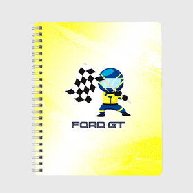 Тетрадь с принтом Ford - Racing в городе Новоалтайск, 100% бумага | 48 листов, плотность листов — 60 г/м2, плотность картонной обложки — 250 г/м2. Листы скреплены сбоку удобной пружинной спиралью. Уголки страниц и обложки скругленные. Цвет линий — светло-серый
 | Тематика изображения на принте: auto | ford | logo | moto | motors | pro | racing | symbol | авто | автомобиль | гонки | знак | лого | логотип | логотипы | марка | машина | мото | моторс | символ | символы | форд