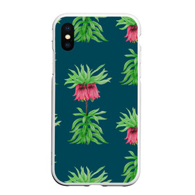Чехол для iPhone XS Max матовый с принтом Цветы рябчика на темном фоне в городе Новоалтайск, Силикон | Область печати: задняя сторона чехла, без боковых панелей | 8 марта | flowers | march 8 | spring | ботаническая иллюстрация | весна | день рождения | зеленый | красный | лето | листья | любовь | праздник | принт | природа | растения | розовый | рябчик | цветы