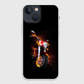 Чехол для iPhone 13 mini с принтом неудержимый огонь в городе Новоалтайск,  |  | гонки | мотоцикл | пожарный | топор | череп