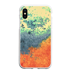 Чехол для iPhone XS Max матовый с принтом Стихия: лед и пламя в городе Новоалтайск, Силикон | Область печати: задняя сторона чехла, без боковых панелей | абстракция | жар | лед | огонь | пламя | робм | ромбы | стихия: лед и пламя | текстуры | узор | холод