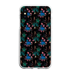 Чехол для iPhone XS Max матовый с принтом Ночные птицы в городе Новоалтайск, Силикон | Область печати: задняя сторона чехла, без боковых панелей | живопись | негатив | природа | птицы | цветы