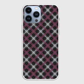Чехол для iPhone 13 Pro Max с принтом Темный серый узор в клетку в городе Новоалтайск,  |  | Тематика изображения на принте: бордовый и серый | клетка | клетчатый узор | плед | серный | темный | шотландка