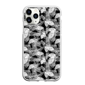 Чехол для iPhone 11 Pro матовый с принтом Черно-белый узор шишки в городе Новоалтайск, Силикон |  | елка | кедровый | лесной | модный | природа | тайга | черно белый | шишки