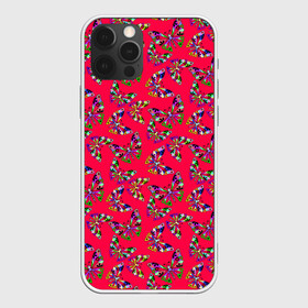 Чехол для iPhone 12 Pro Max с принтом Бабочки на красном в городе Новоалтайск, Силикон |  | веселый узор | весенний | детский | для девочек | красный | летний | лето | малышам | разноцветный узор