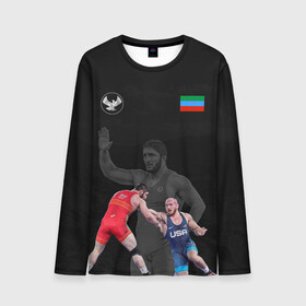 Мужской лонгслив 3D с принтом Dagestan wrestling team в городе Новоалтайск, 100% полиэстер | длинные рукава, круглый вырез горловины, полуприлегающий силуэт | abdulrashid | dagestan | freestyle | sadulaev | team | wrestling | абдулрашид | борьба | вольная | дагестан | кавказ | республика | садулаев | сборная | федерация | хасавюрт