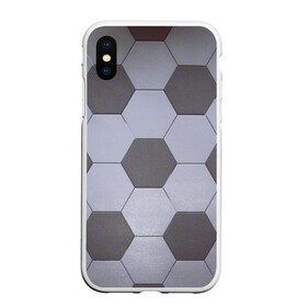 Чехол для iPhone XS Max матовый с принтом ФУТБОЛЬНЫЙ МЯЧ в городе Новоалтайск, Силикон | Область печати: задняя сторона чехла, без боковых панелей | криштианороналдо | матч | меси | мяч | соты | текстура | шестиграник