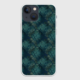 Чехол для iPhone 13 mini с принтом Синий абстрактный узор в городе Новоалтайск,  |  | Тематика изображения на принте: абстрактные цветы | абстрактный | синий | современный | цветочный | цветы синие