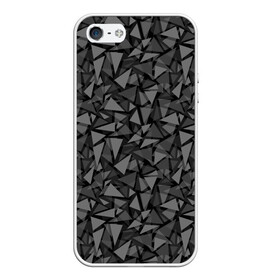 Чехол для iPhone 5/5S матовый с принтом Геометрический серый узор  в городе Новоалтайск, Силикон | Область печати: задняя сторона чехла, без боковых панелей | Тематика изображения на принте: абстрактный | геометрический | мозаика | серый | современный | темный серый | черно белый