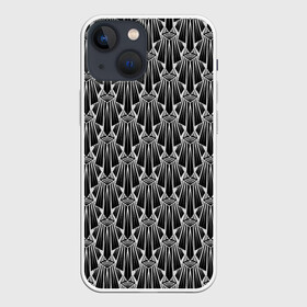 Чехол для iPhone 13 mini с принтом Узор Арт деко в городе Новоалтайск,  |  | абстрактный | арт деко | геометрический | деко | модный | популярный | современный | черно белый