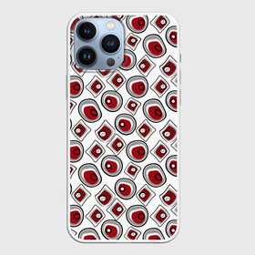 Чехол для iPhone 13 Pro Max с принтом Красно черный узор на белом в городе Новоалтайск,  |  | Тематика изображения на принте: абстрактный узор | детский | красный | красный и черный | модный | ретро | черный