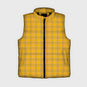 Женский жилет утепленный 3D с принтом Клетка N2 в городе Новоалтайск,  |  | Тематика изображения на принте: pattern yellow | желтый | клетка | узор | шотландская