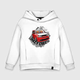 Детское худи Oversize хлопок с принтом Cube & Domo в городе Новоалтайск, френч-терри — 70% хлопок, 30% полиэстер. Мягкий теплый начес внутри —100% хлопок | боковые карманы, эластичные манжеты и нижняя кромка, капюшон на магнитной кнопке | car | cube | domo | domokun | japan car | jdm | nissan | домокун | машина | ниссан