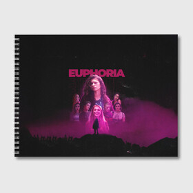 Альбом для рисования с принтом Euphoria team в городе Новоалтайск, 100% бумага
 | матовая бумага, плотность 200 мг. | Тематика изображения на принте: euphoria | serial | джулс | зендея | ру беннетт | сериал | сериалы | хантер шефер | эйфория