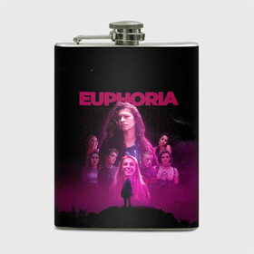Фляга с принтом Euphoria team в городе Новоалтайск, металлический корпус | емкость 0,22 л, размер 125 х 94 мм. Виниловая наклейка запечатывается полностью | Тематика изображения на принте: euphoria | serial | джулс | зендея | ру беннетт | сериал | сериалы | хантер шефер | эйфория