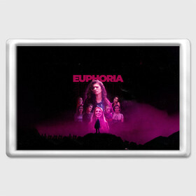 Магнит 45*70 с принтом Euphoria team в городе Новоалтайск, Пластик | Размер: 78*52 мм; Размер печати: 70*45 | Тематика изображения на принте: euphoria | serial | джулс | зендея | ру беннетт | сериал | сериалы | хантер шефер | эйфория
