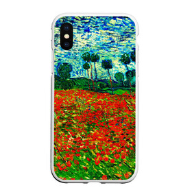 Чехол для iPhone XS Max матовый с принтом Поле с маками, Ван Гог в городе Новоалтайск, Силикон | Область печати: задняя сторона чехла, без боковых панелей | art | van gogh | vincent van gogh | абстракционизм | арт | ван гог | винсент ван гог | деревья | импрессионизм | искусство | картина | картины маслом | краски | маки | небо | поляна | природа | провинция | рисунок