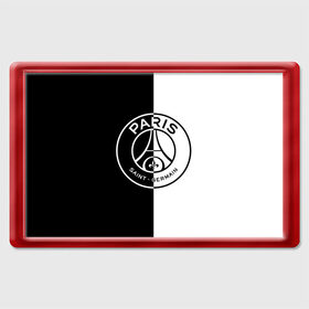 Магнит 45*70 с принтом ФК ПСЖ / PSG BLACK & WHITE в городе Новоалтайск, Пластик | Размер: 78*52 мм; Размер печати: 70*45 | Тематика изображения на принте: paris saint germain | psg | saint | sport | париж | псг | спорт | футбол