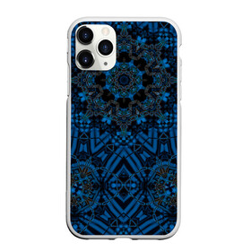 Чехол для iPhone 11 Pro Max матовый с принтом Черно-синяя мандала .  в городе Новоалтайск, Силикон |  | калейдоскоп | круглый | модный | орнамент | синий | современный | темно синий | этнический