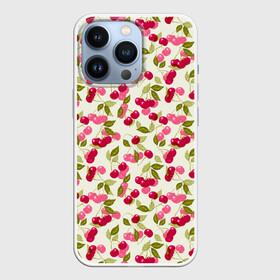 Чехол для iPhone 13 Pro с принтом Спелая вишня в городе Новоалтайск,  |  | Тематика изображения на принте: вишня | детский | красные ягоды | летний узор | лето | малышам | ретро | сад | ягоды