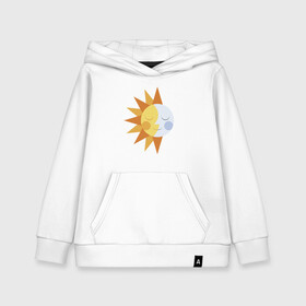 Детская толстовка хлопок с принтом Sun and Moon в городе Новоалтайск, 100% хлопок | Круглый горловой вырез, эластичные манжеты, пояс, капюшен | alien | mars | moon | nasa | астероид | астронавт | астрономия | вселенная | гагарин | галактика | земля | илон маск | комета | космонавт | космос | луна | марс | наса | небо | нло | планета | пришелец | ракета