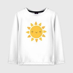 Детский лонгслив хлопок с принтом Smiling Sun в городе Новоалтайск, 100% хлопок | круглый вырез горловины, полуприлегающий силуэт, длина до линии бедер | mars | moon | nasa | summer | астероид | астронавт | астрономия | вселенная | гагарин | галактика | земля | илон маск | комета | космонавт | космос | лето | луна | марс | наса | небо | нло | планета | ракета | сатурн