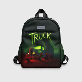 Детский рюкзак 3D с принтом Truck neon в городе Новоалтайск, 100% полиэстер | лямки с регулируемой длиной, сверху петелька, чтобы рюкзак можно было повесить на вешалку. Основное отделение закрывается на молнию, как и внешний карман. Внутри дополнительный карман. По бокам два дополнительных кармашка | truck | trucks | грузовик | грузовики | дальнобои | дальнобой | дальнобойщик | фура | фуры