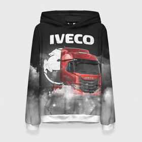 Женская толстовка 3D с принтом Iveco truck в городе Новоалтайск, 100% полиэстер  | двухслойный капюшон со шнурком для регулировки, мягкие манжеты на рукавах и по низу толстовки, спереди карман-кенгуру с мягким внутренним слоем. | iveco | iveco truck | iveco грузовик | truck | trucks | грузовик | грузовики | дальнобои | дальнобой | дальнобойщик | ивеко | ивеко грузовик | фура | фуры