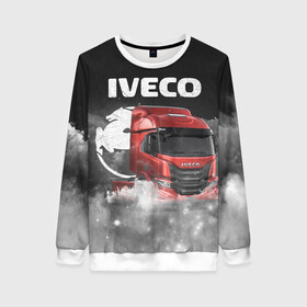 Женский свитшот 3D с принтом Iveco truck в городе Новоалтайск, 100% полиэстер с мягким внутренним слоем | круглый вырез горловины, мягкая резинка на манжетах и поясе, свободная посадка по фигуре | iveco | iveco truck | iveco грузовик | truck | trucks | грузовик | грузовики | дальнобои | дальнобой | дальнобойщик | ивеко | ивеко грузовик | фура | фуры