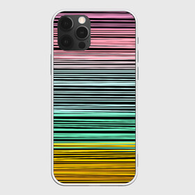Чехол для iPhone 12 Pro Max с принтом Модный полосатый узор  в городе Новоалтайск, Силикон |  | Тематика изображения на принте: желтый | модный | молодежный | разноцветные линии | разноцветный полосатый | розовый | салатовый | современный