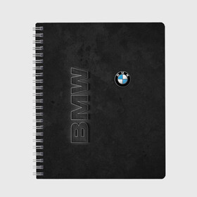 Тетрадь с принтом BMW LOGO AND INSCRIPTION в городе Новоалтайск, 100% бумага | 48 листов, плотность листов — 60 г/м2, плотность картонной обложки — 250 г/м2. Листы скреплены сбоку удобной пружинной спиралью. Уголки страниц и обложки скругленные. Цвет линий — светло-серый
 | bmw | авто | автомобиль | бмв | логотип | марка | машина | надпись | текстура