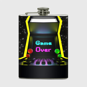 Фляга с принтом Game Over в городе Новоалтайск, металлический корпус | емкость 0,22 л, размер 125 х 94 мм. Виниловая наклейка запечатывается полностью | dandy | game | game over | games | space | star | stars | автомат | денди | звезда | звезды | игра | игра окончена | игровая зависимость | игровой автомат | игроман | игрушки | игры | компьютер | компьютерная игра