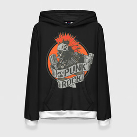 Женская толстовка 3D с принтом Punk Rock в городе Новоалтайск, 100% полиэстер  | двухслойный капюшон со шнурком для регулировки, мягкие манжеты на рукавах и по низу толстовки, спереди карман-кенгуру с мягким внутренним слоем. | alternative | music | punk | punks not dead | rock | альтернатива | музыка | панк | панки не умерают | панкс нот дэд | рок